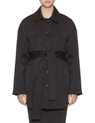 giacca neoprene cintura nero - mm by max mara - giacca