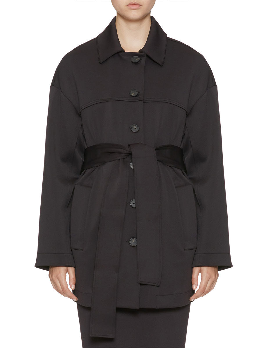 giacca neoprene cintura nero - mm by max mara - giacca