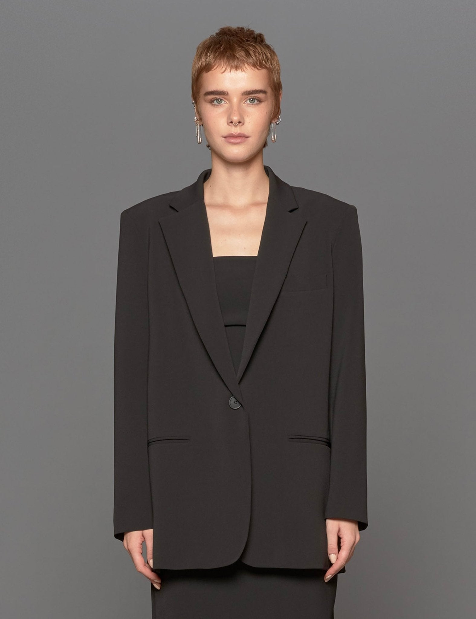 giacca over crepe nero - blufrida - blazer