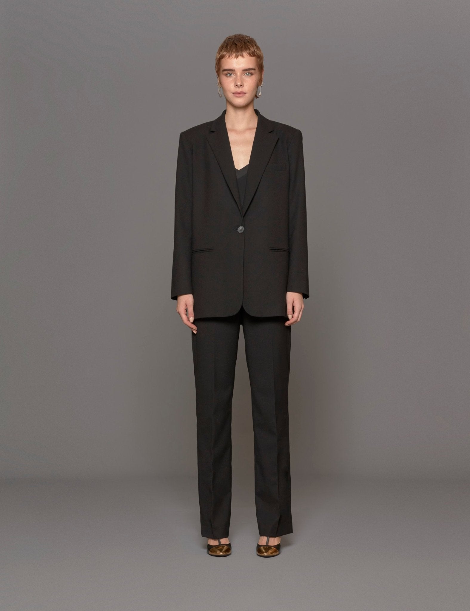 giacca over mano flanella nero - blufrida - blazer