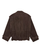 giacca oversize suede cioccolato - rotate - giacca