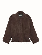 giacca oversize suede cioccolato - rotate - giacca