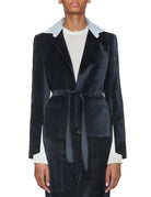 giacca rose baby corta colletto blu navy - jejia - giacca