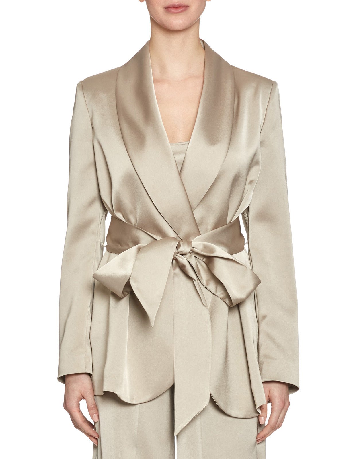 giacca sciallata cintura raso pietra - blufrida - giacca