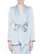 giacca sciallata cintura raso polvere - blufrida - giacca