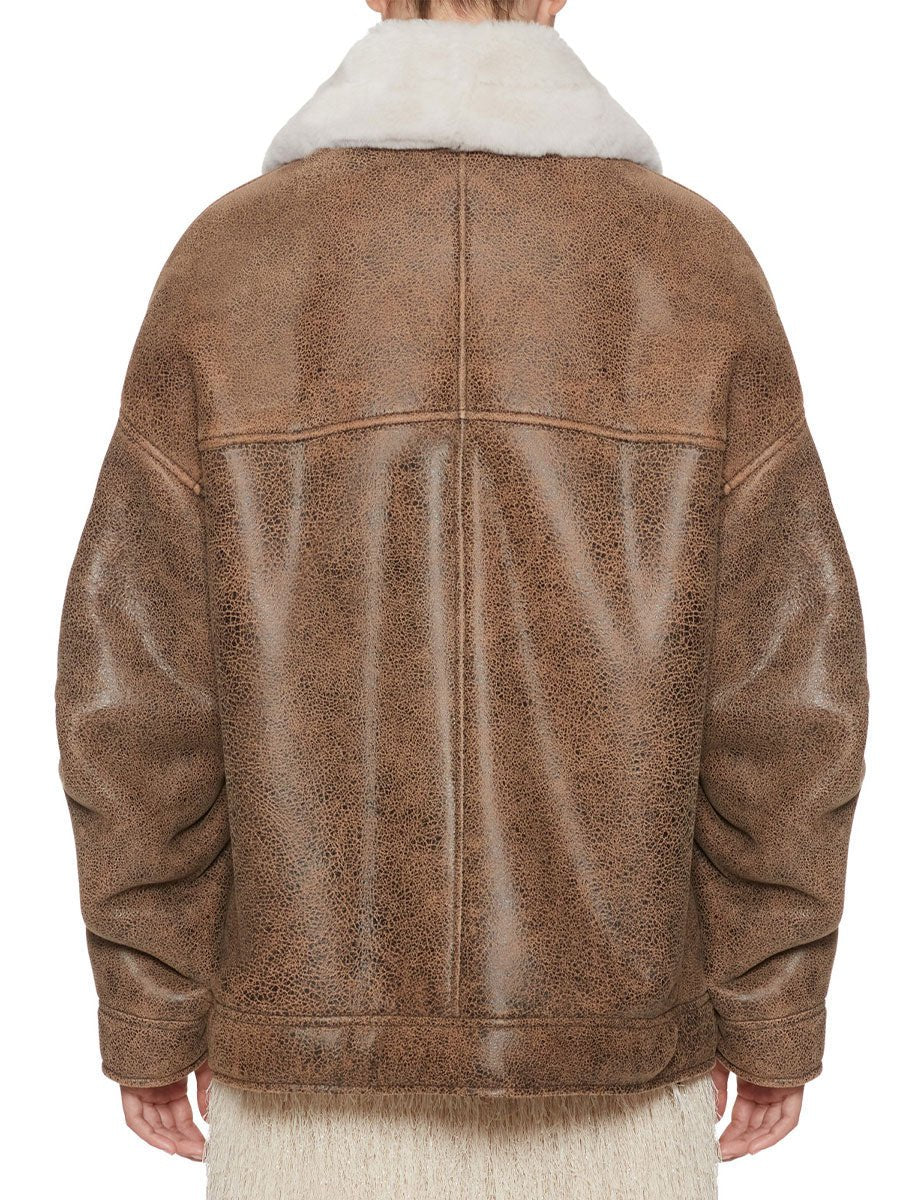 giacca shearling brown burro - blancha - giacca