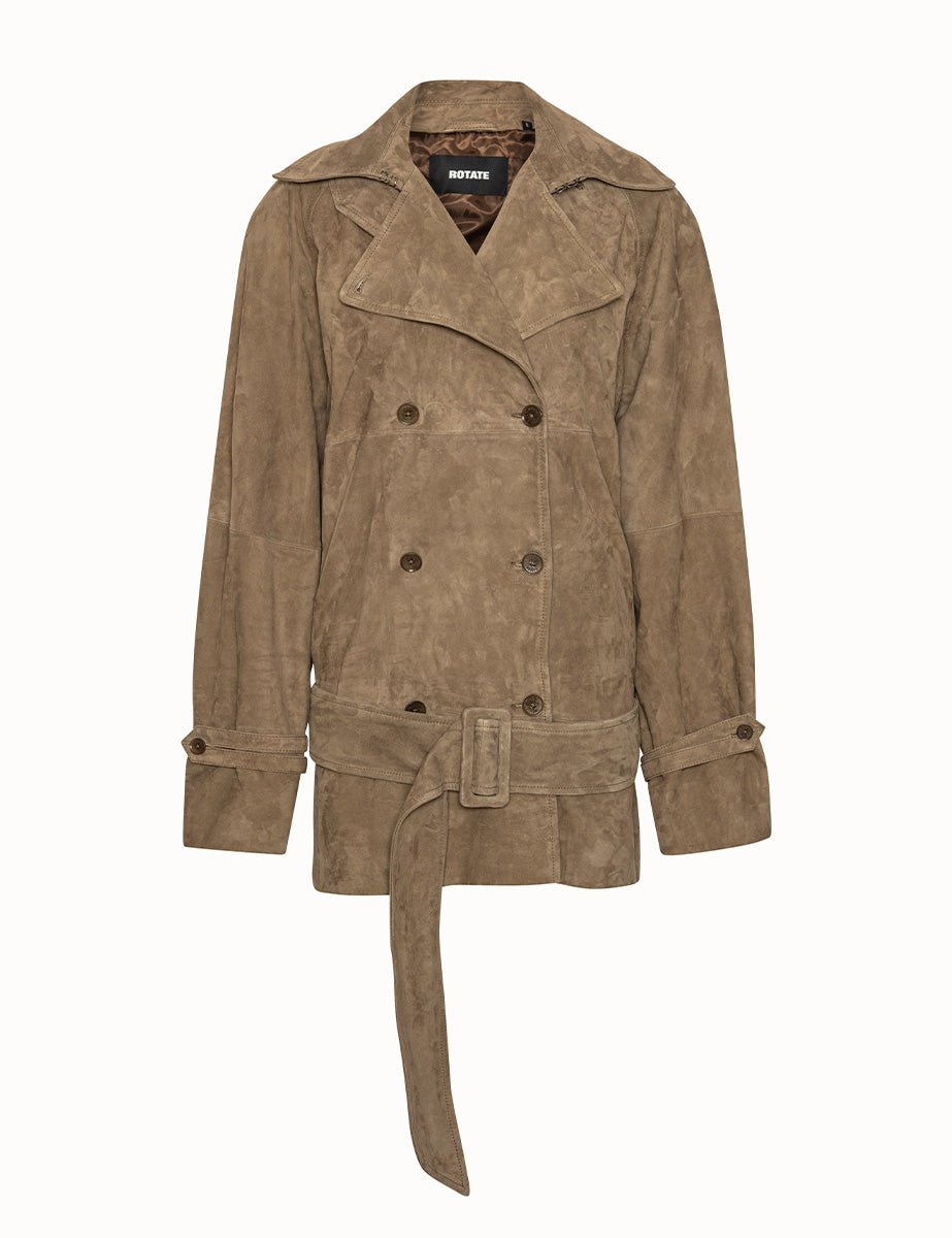 giacca suede oversize morel - rotate - giacca