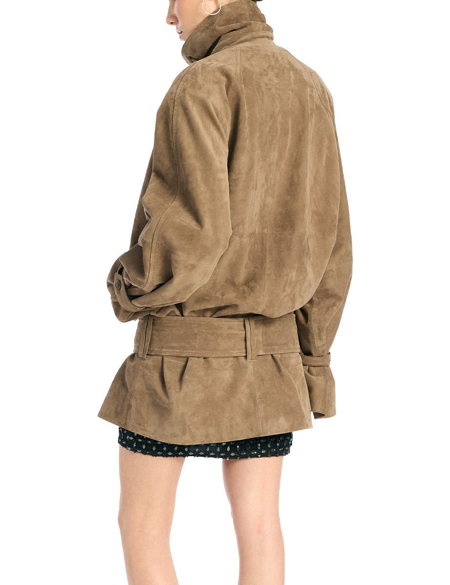 giacca suede oversize morel - rotate - giacca