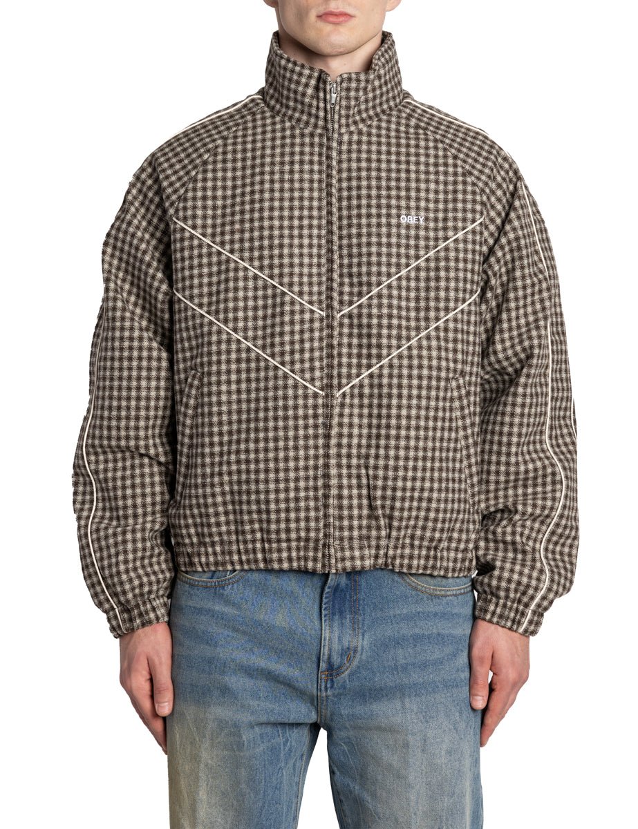 giacca tartan marrone - obey - giacca