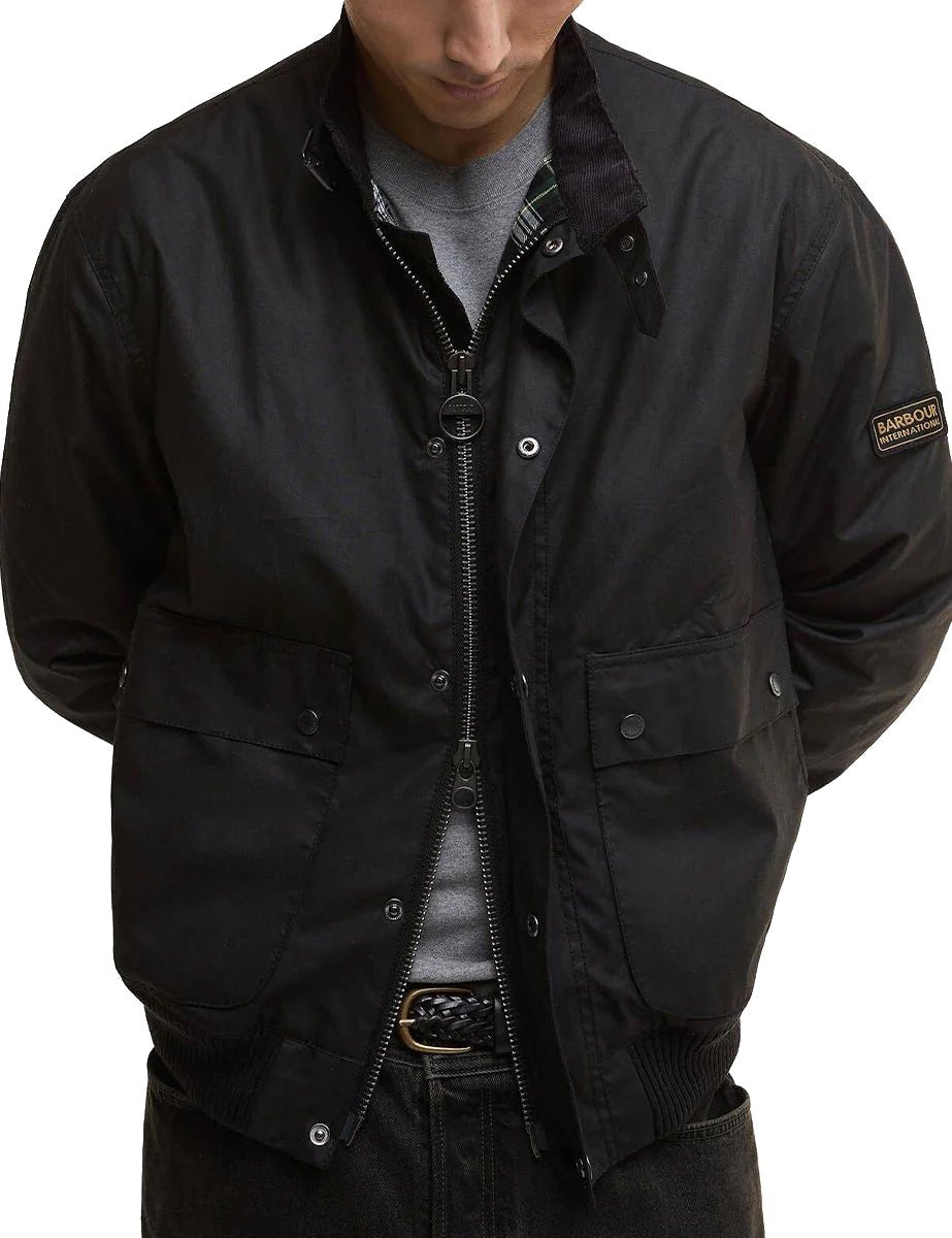 giacca traction wax black - barbour - giacca