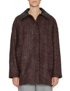 giacca tweed collo pelle uva - Frida SRL