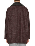 giacca tweed collo pelle uva - Frida SRL