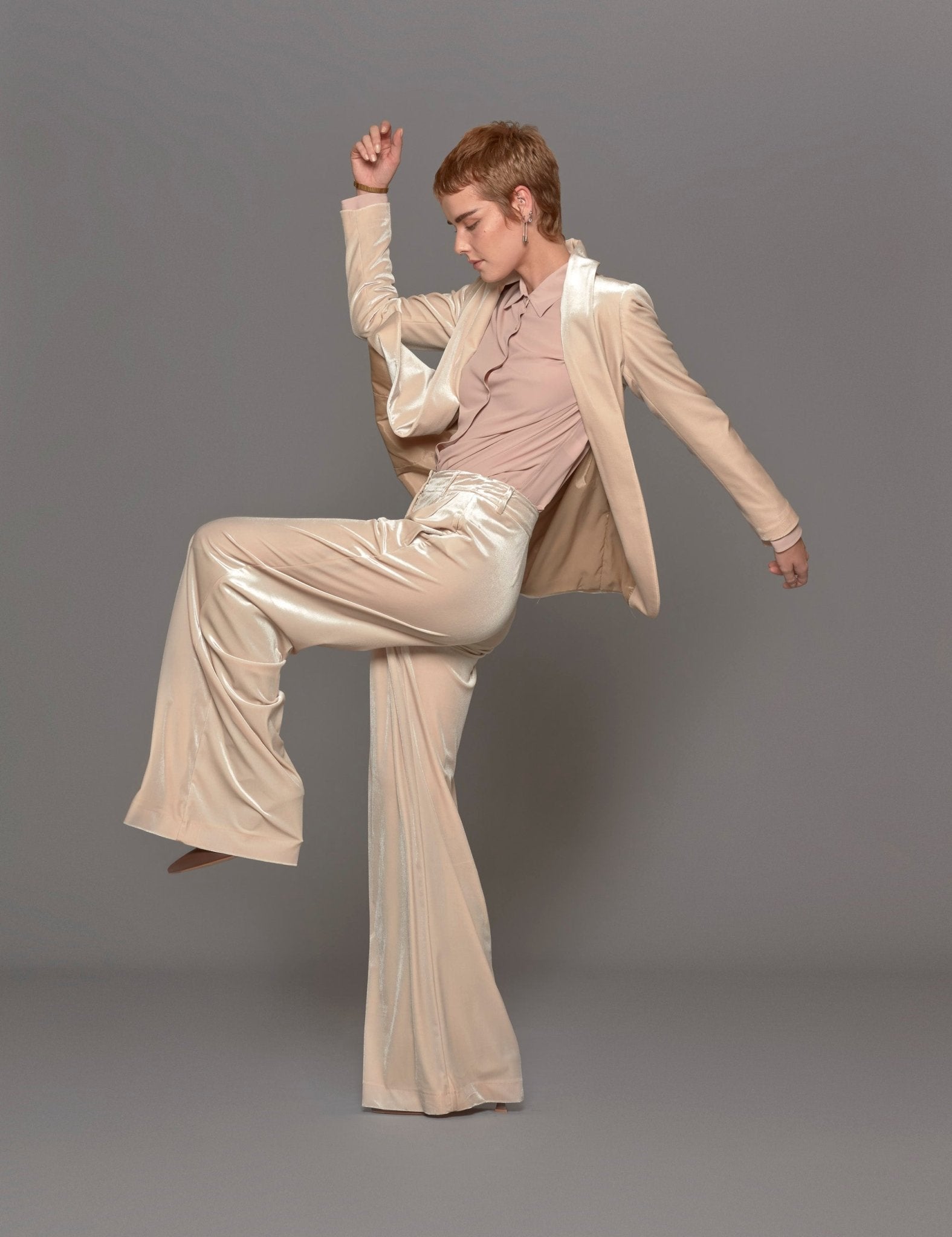 giacca velluto liscio beige - blufrida - blazer