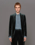 giacca velluto liscio verde - blufrida - blazer