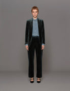 giacca velluto liscio verde - blufrida - blazer