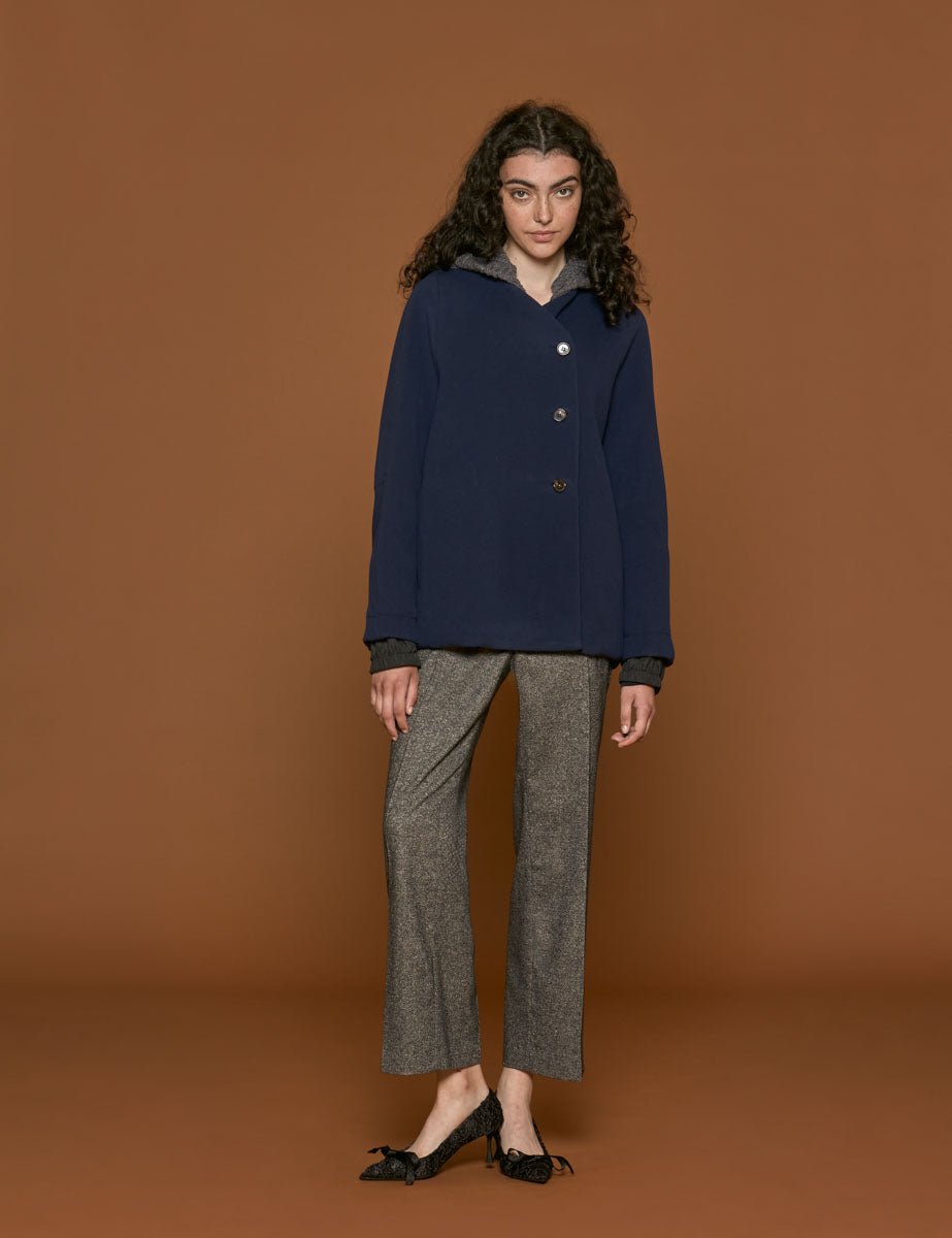giacca velour blu - Frida SRL