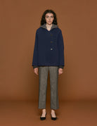 giacca velour blu - Frida SRL
