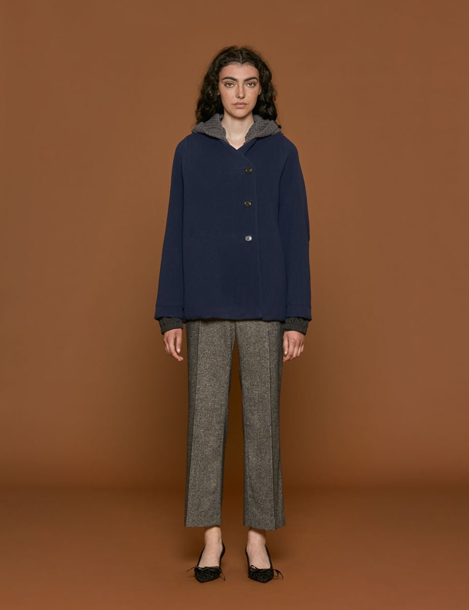 giacca velour blu - Frida SRL