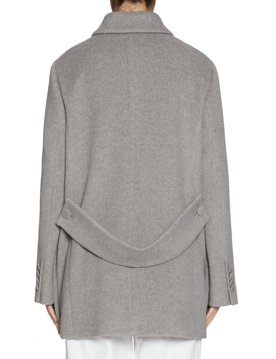 giaccone doppiopetto martingala grigio chiaro - blufrida - giacca