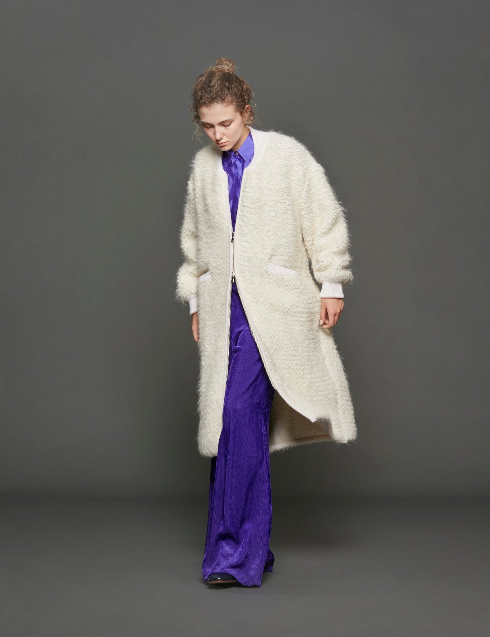 giaccone oversized panna - sherpa - giacca