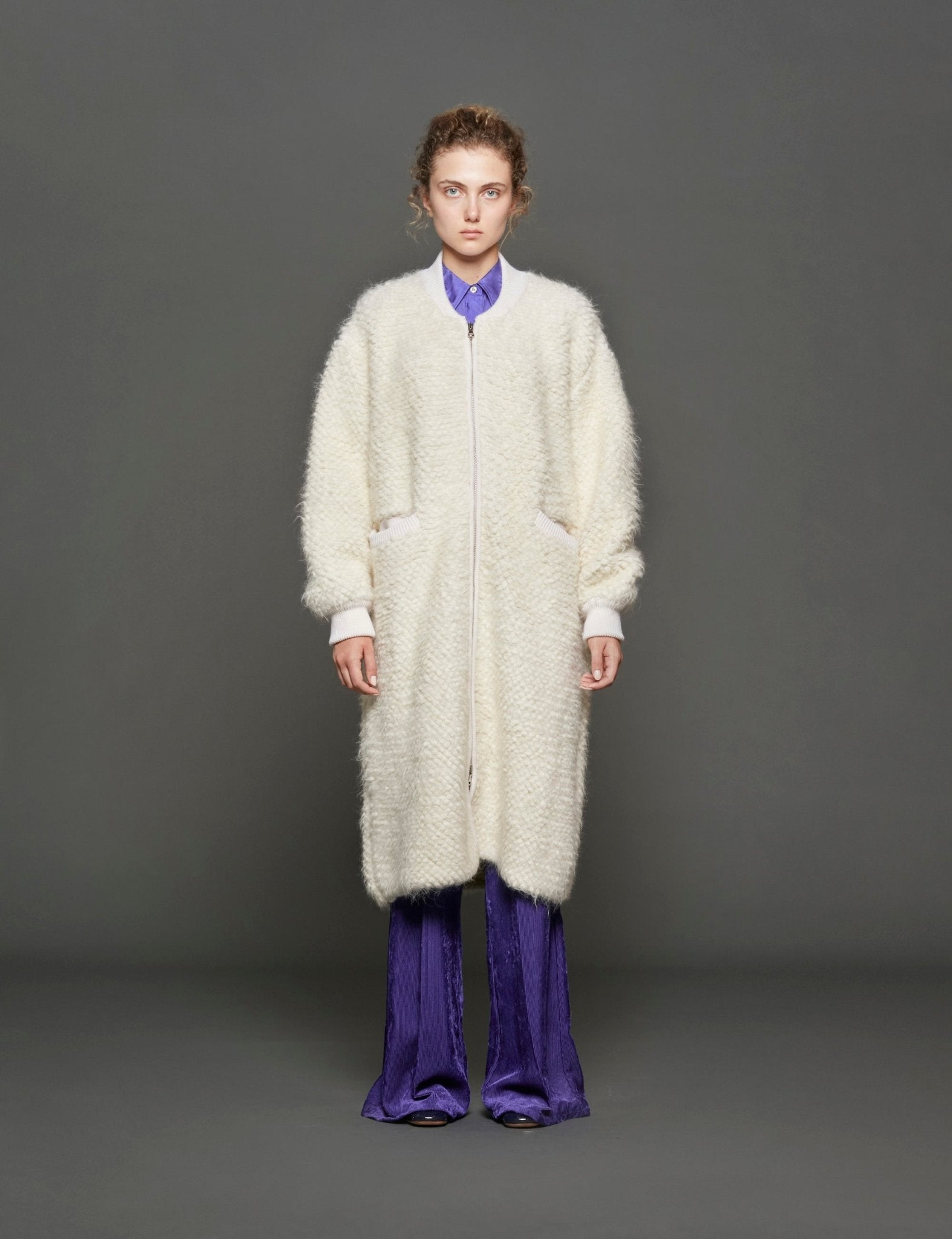 giaccone oversized panna - sherpa - giacca