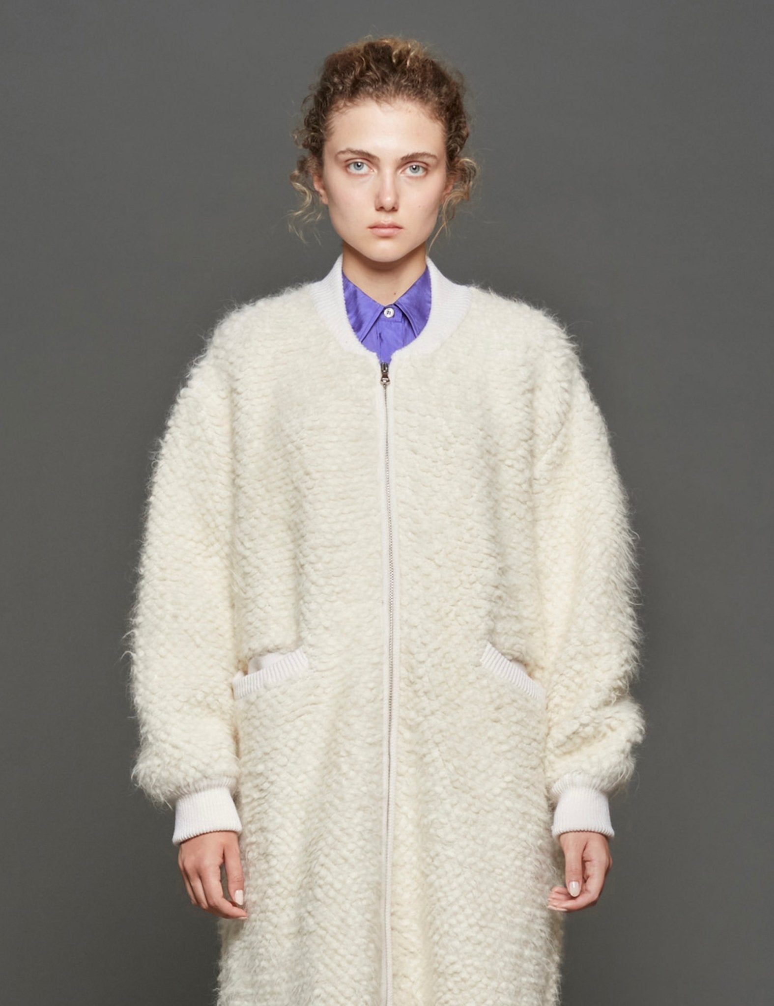 giaccone oversized panna - sherpa - giacca