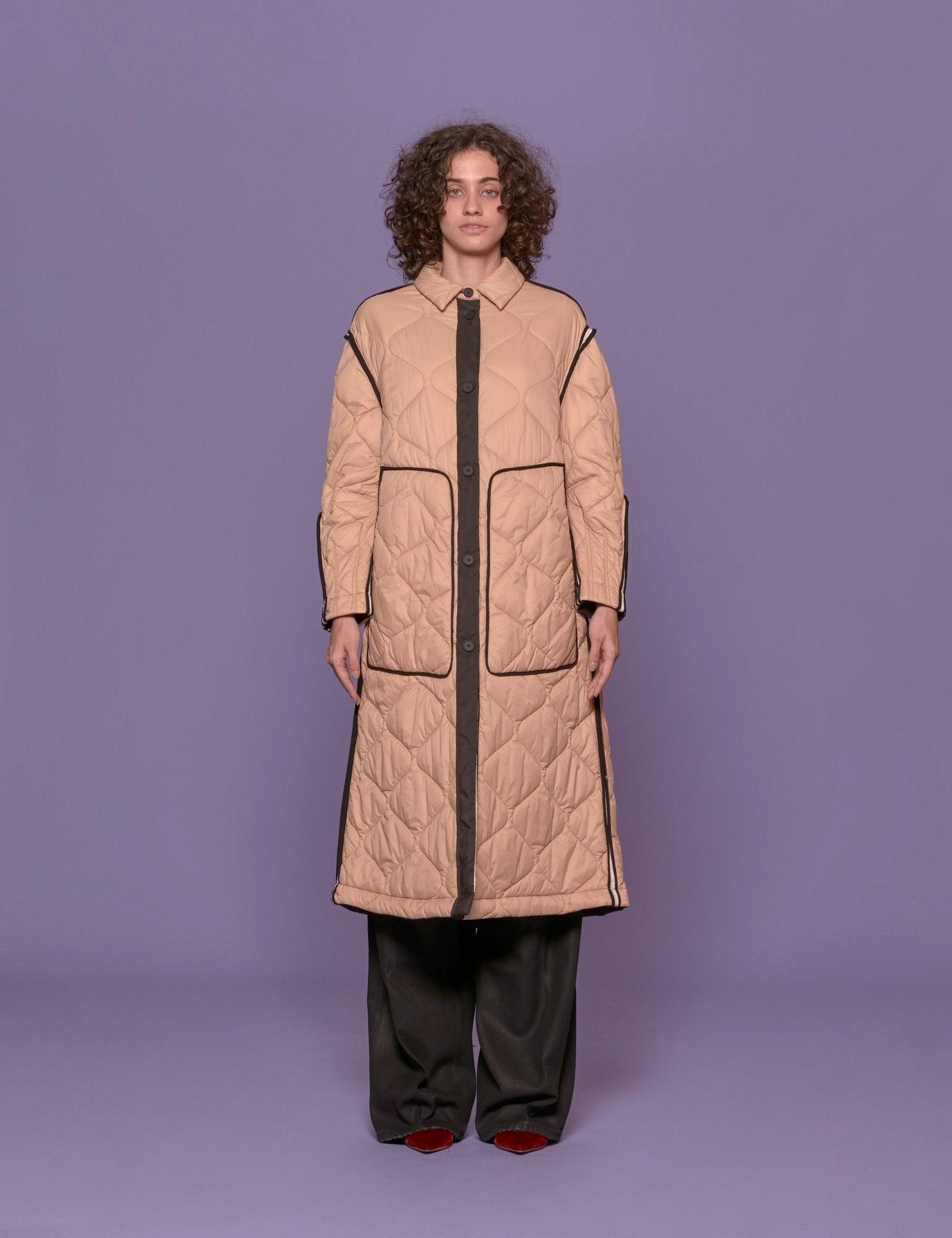 giaccone trapuntato beige - t_coat - giacca