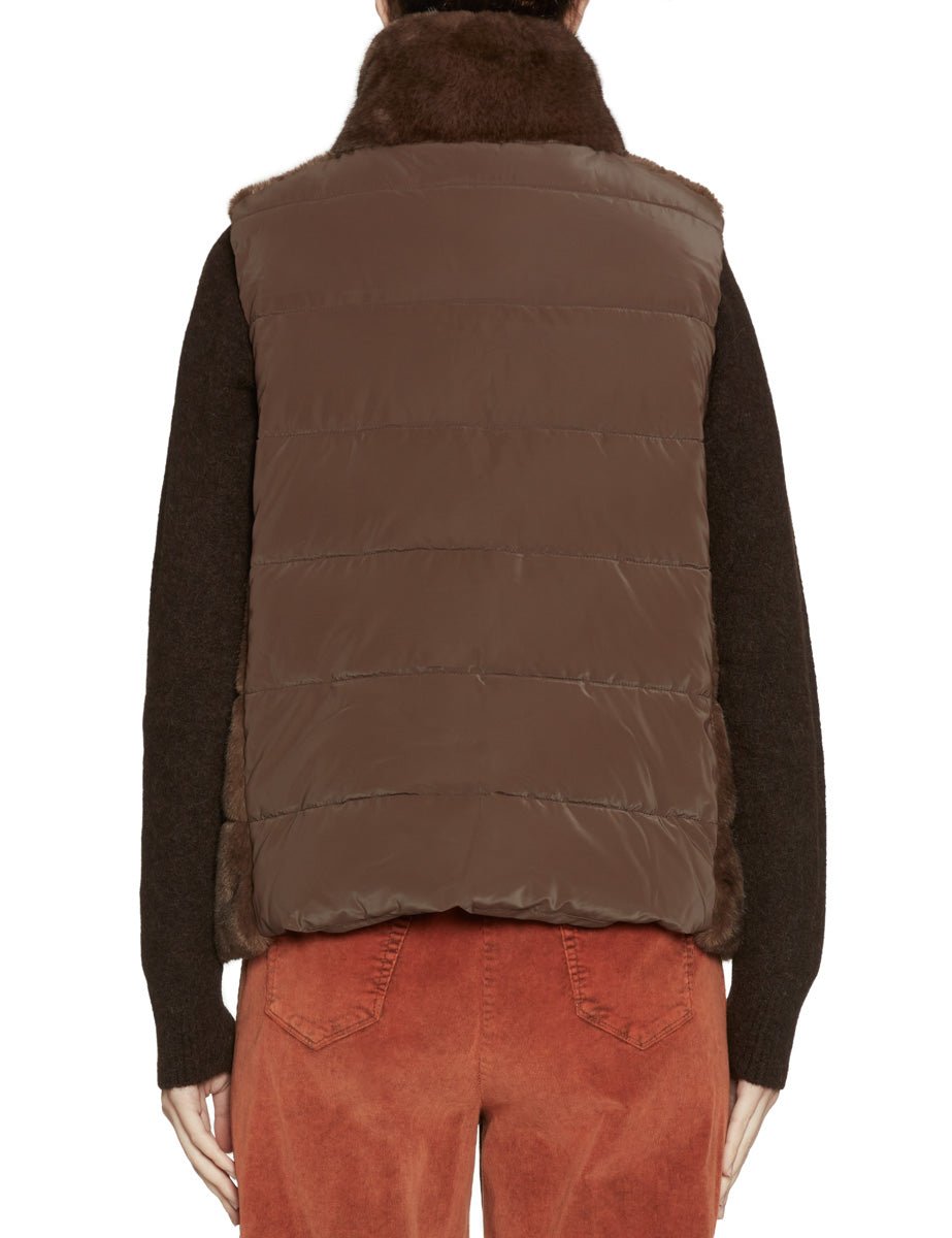 gilet ecopelliccia moro - blufrida - gilet