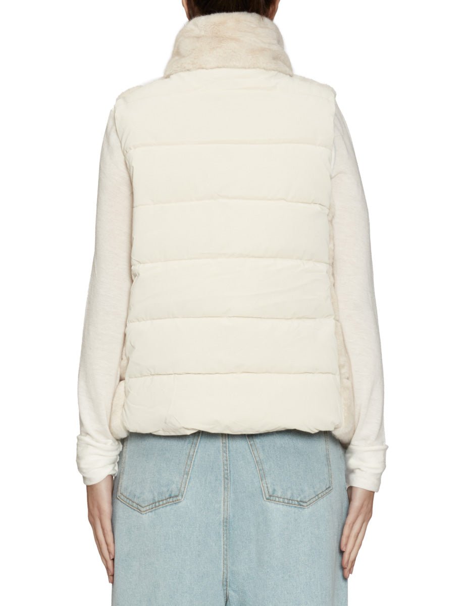 gilet ecopelliccia panna - blufrida - gilet
