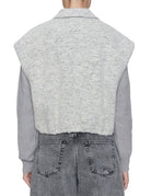 gilet lana revers panna grigio - alysi - gilet