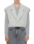 gilet lana revers panna grigio - alysi - gilet