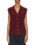 gilet maddy lana cashmere collo staccabile bordeaux - jejia - gilet