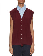 gilet maddy lana cashmere collo staccabile bordeaux - jejia - gilet