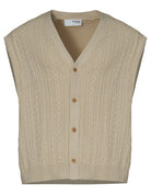 gilet maglia lavorata helis oatmeal - Frida SRL