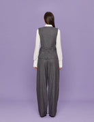 gilet pied de poule grigio - Frida SRL