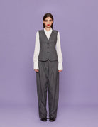 gilet pied de poule grigio - Frida SRL