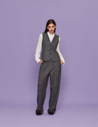 gilet pied de poule grigio - Frida SRL