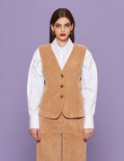 gilet velluto rocciatore camel - Frida SRL