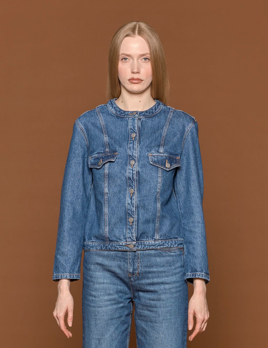 giubbino jeans gabrielle dark stone - spot - giubbino