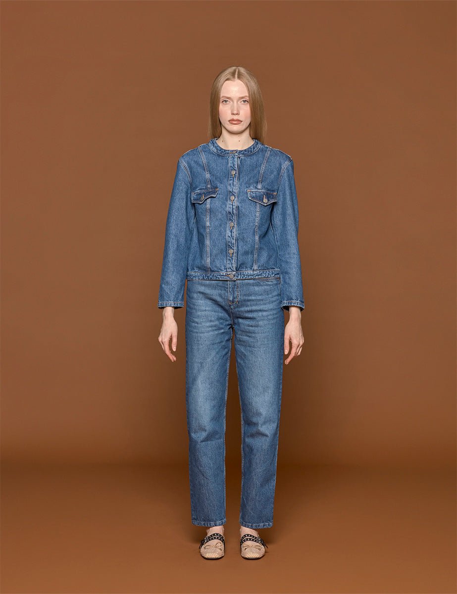 giubbino jeans gabrielle dark stone - spot - giubbino