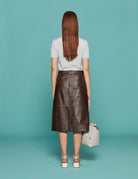 gonna aline leather dark brown - tibi - gonna