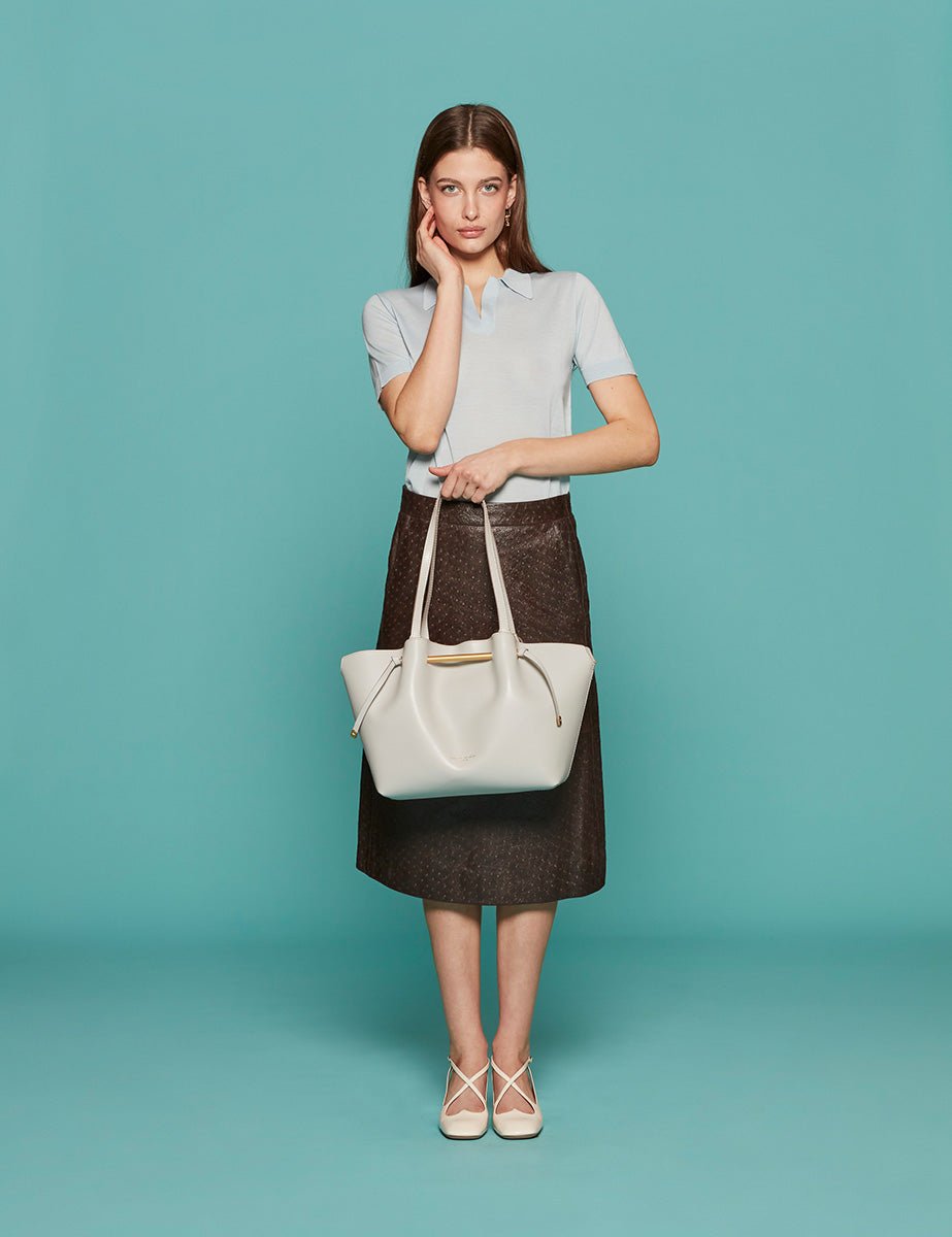 gonna aline leather dark brown - tibi - gonna