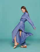 gonna annie riga azzurro bianco - jejia - gonna