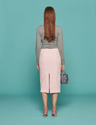 gonna boucle leggero zip rosa - n21 alessandro dell'acqua - gonna