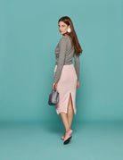 gonna boucle leggero zip rosa - n21 alessandro dell'acqua - gonna