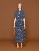 gonna georgina botanical batik blue dahlia - ulla johnson - gonna