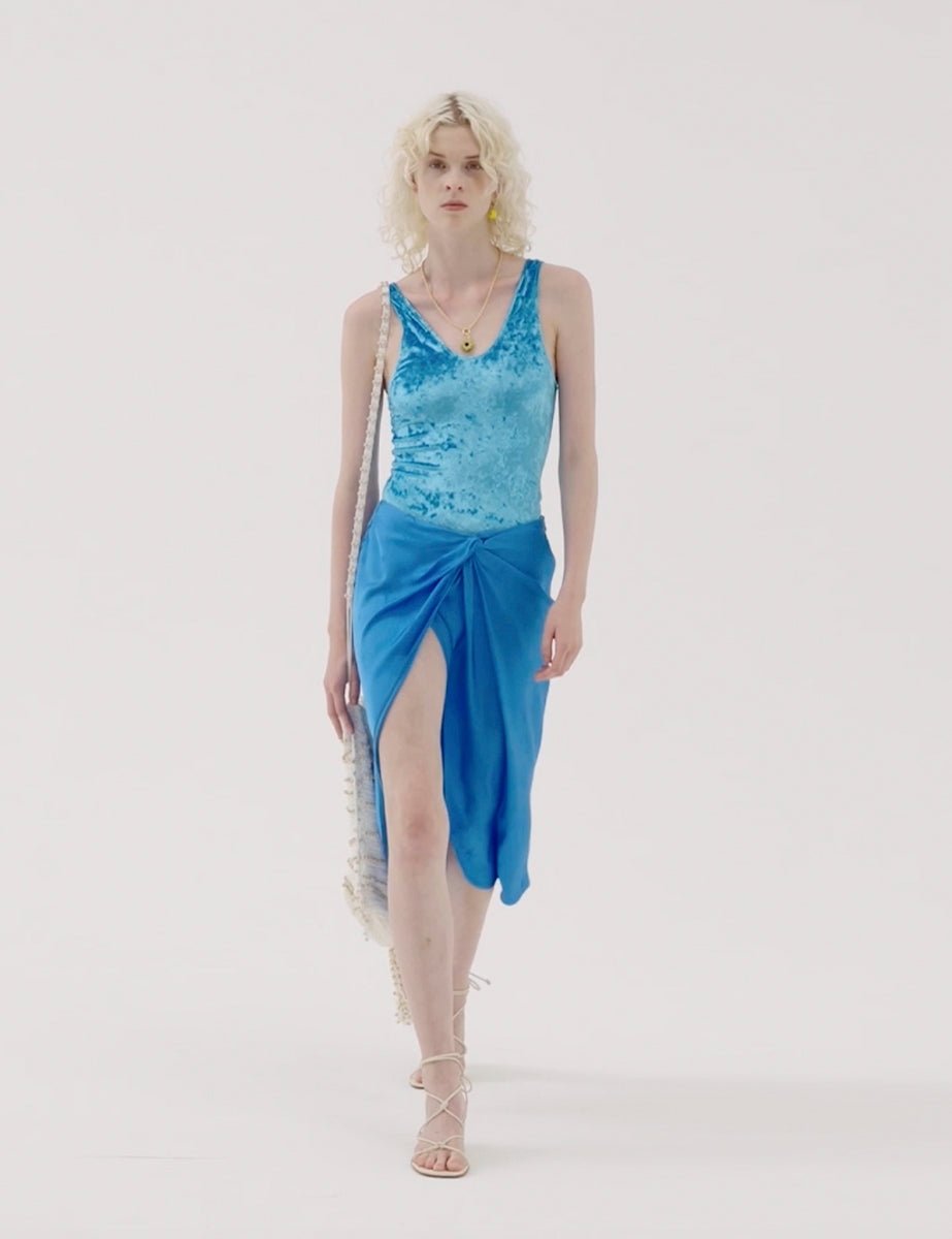 gonna jacquard etoile turchese - forte forte - gonna