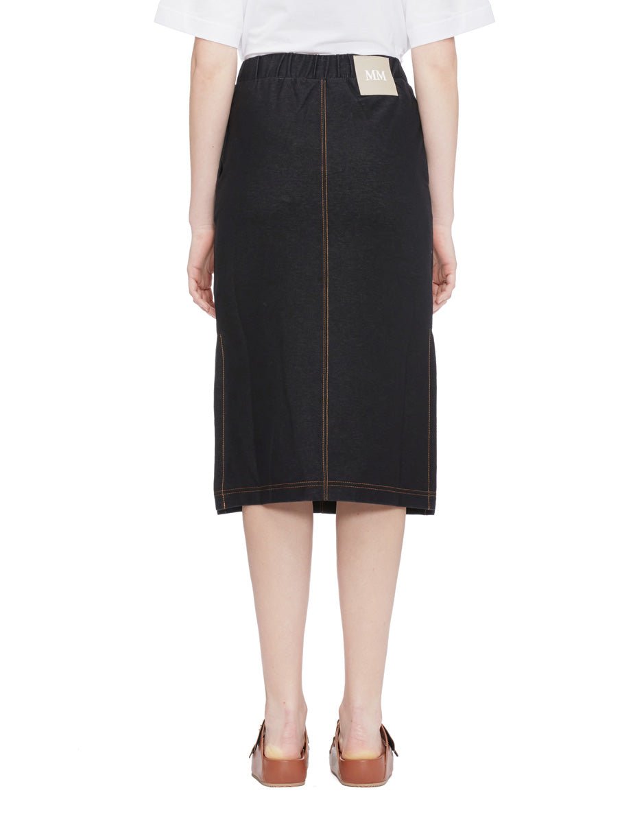 gonna jersey effetto denim blu - max mara leisure - gonna