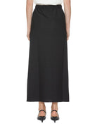 gonna jersey lunga nero - mm by max mara - gonna