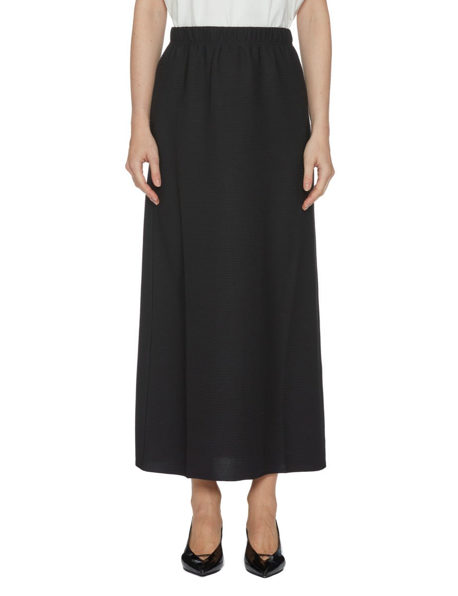 gonna jersey lunga nero - mm by max mara - gonna